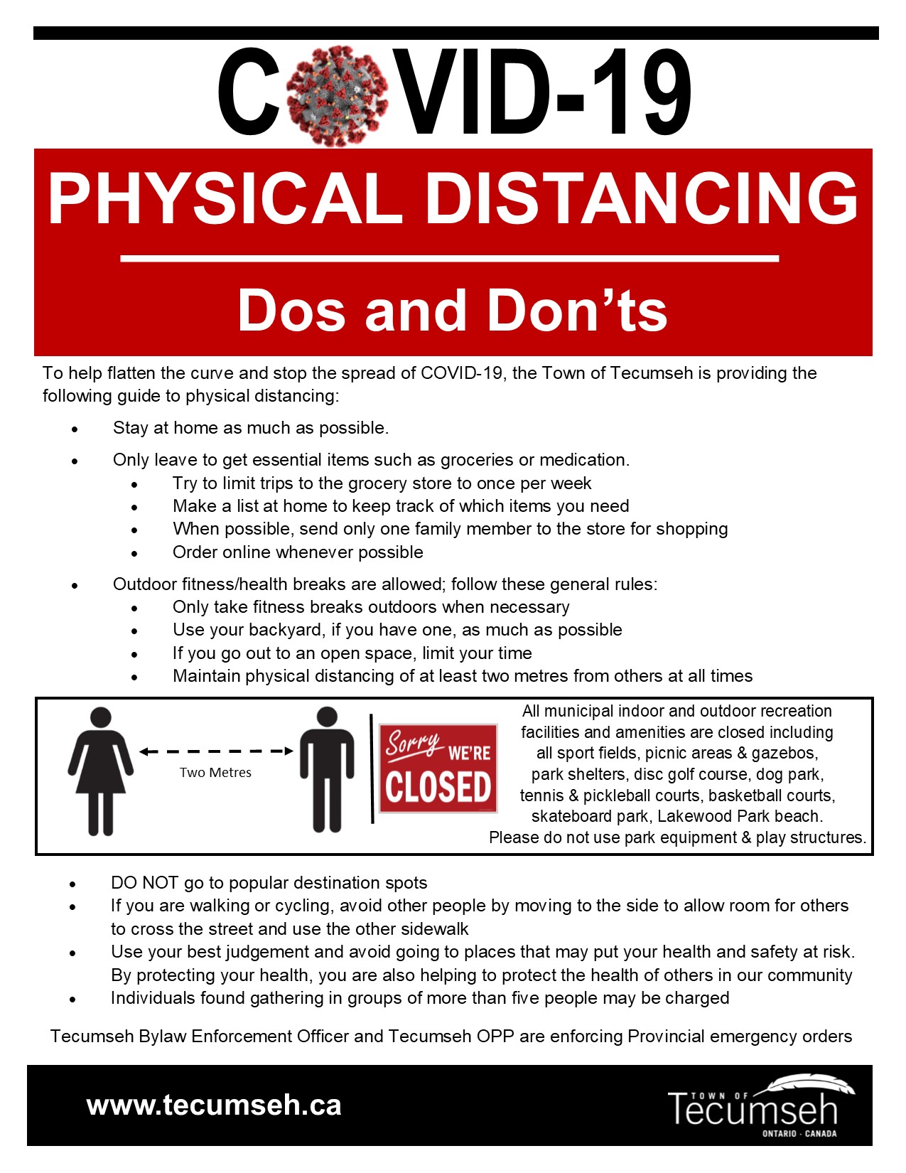 physical distancing dos and donts