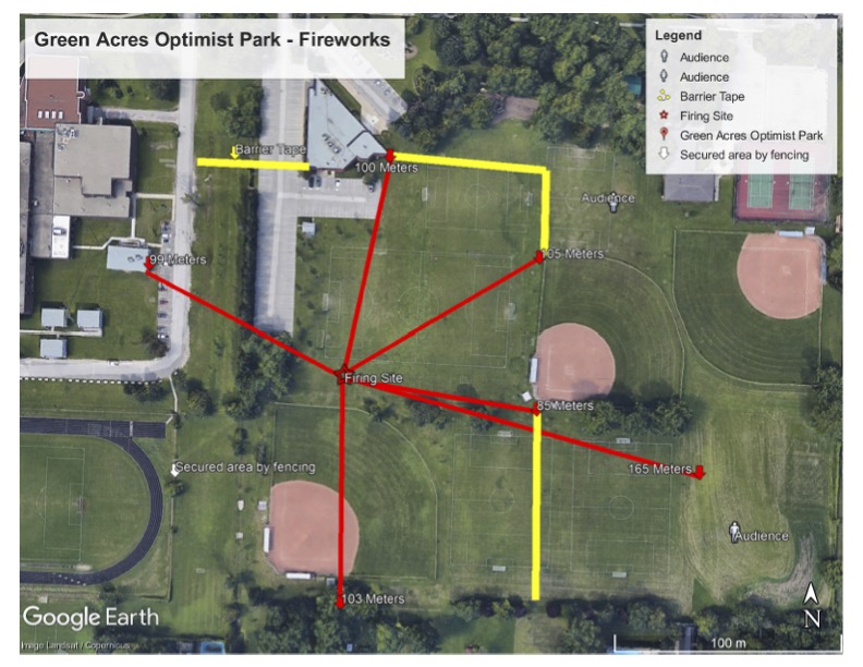map of fireworks bylaw
