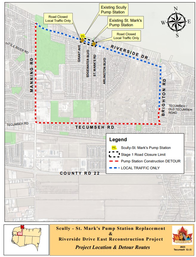map of scully st marks detour plan
