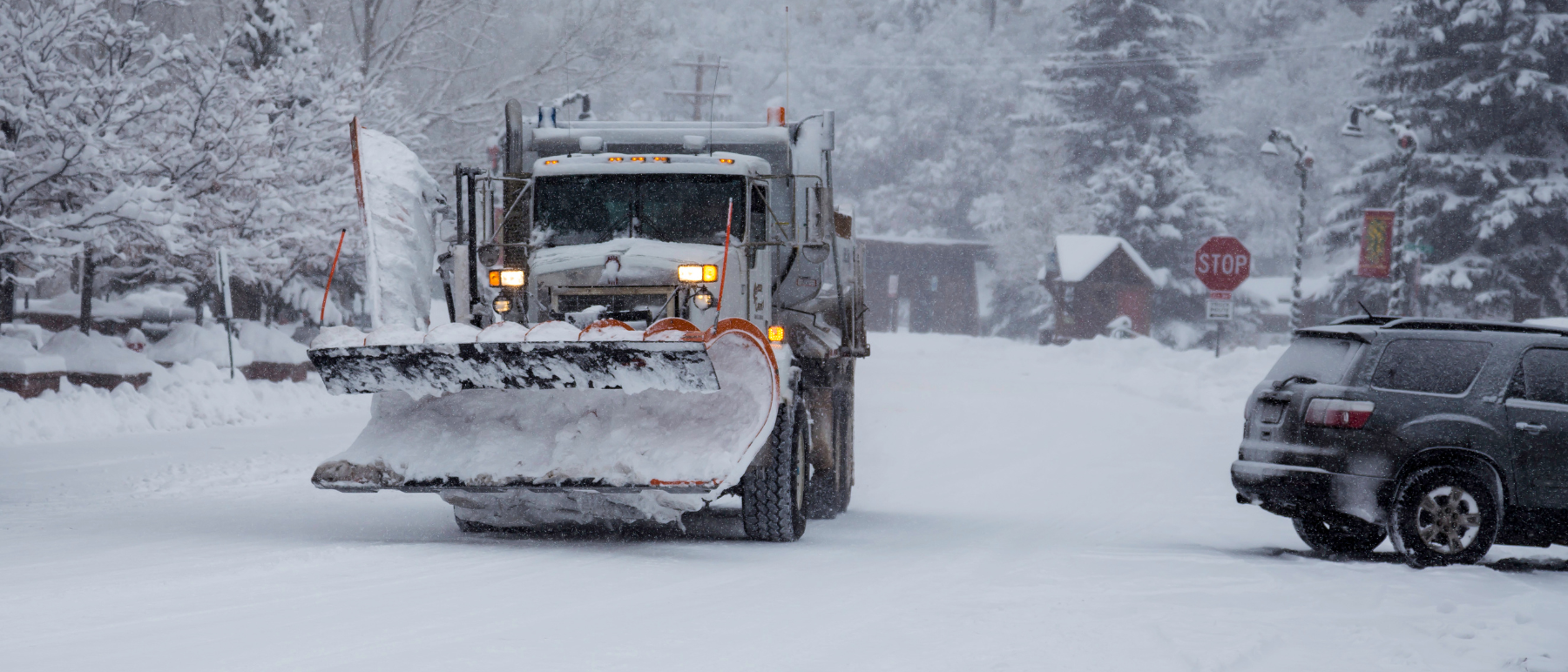 snow plow on a road