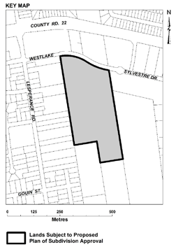 Key Map showing the proposed area for the subdivision