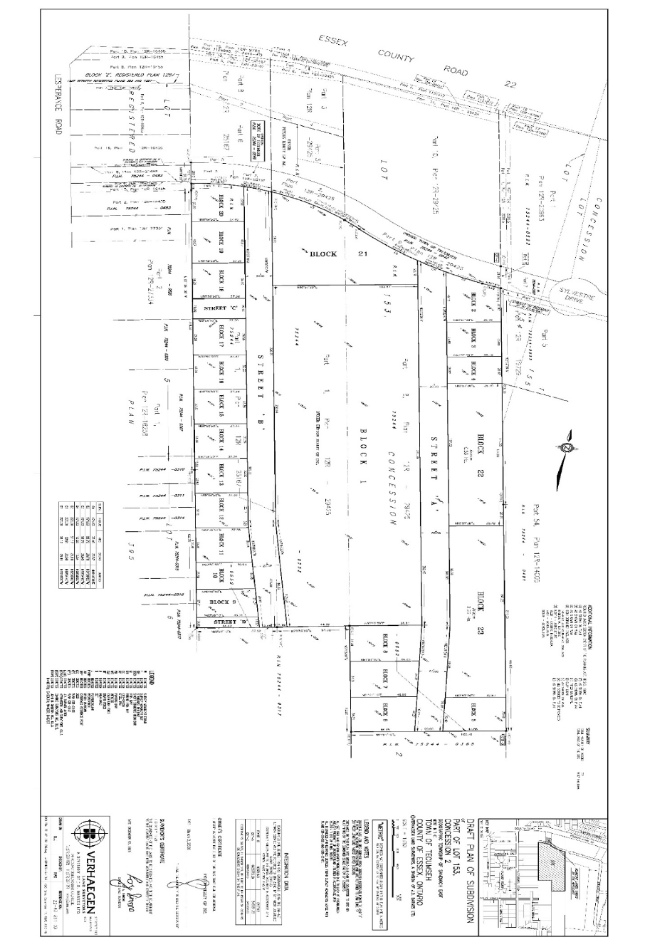 Map of the proposed draft plan of subdivision