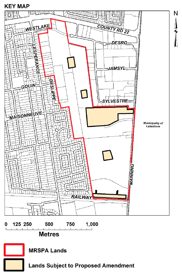 Key Map for the Manning Road Secondary Plan Area (MRSPA)